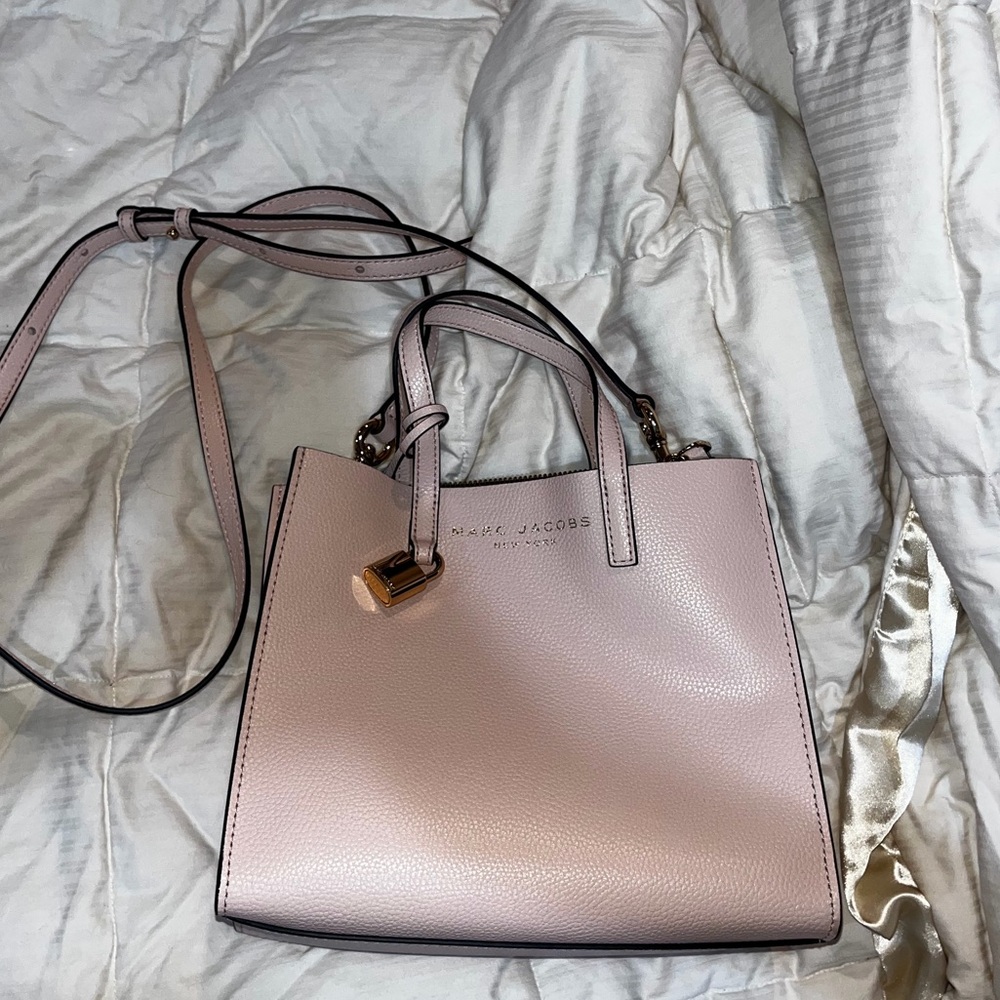 Marc Jacobs Blush Pink Leather Satchel with Detachable Strap